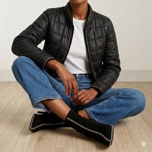 Ciao Milano Black Jasper Quilted Puffer Jacket